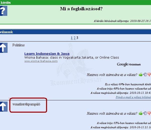 Mi a foglalkozásod?
 
