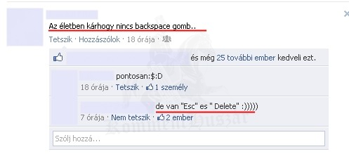Backspace, delete és esc
 
