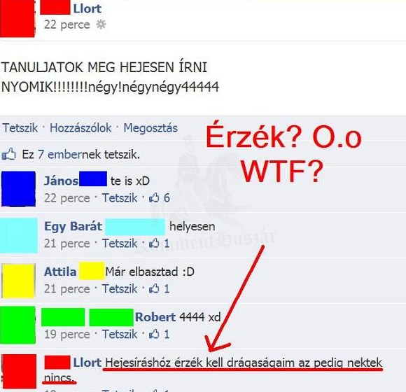 A helyesíráshoz érzék kell O.o ?!?!
 
