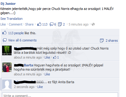 Chuck Norris és a Malév
 
