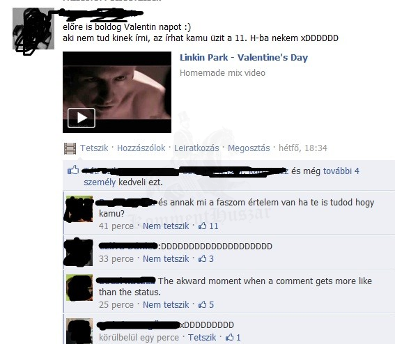The akward moment when a comment gets more likes than the status.
 
