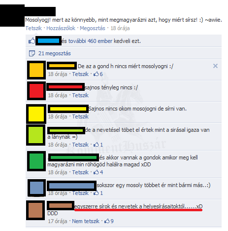 Egyik szemem sír, a másik nevet.
 
